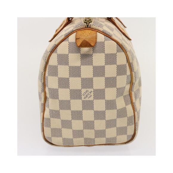 Pre Loved Louis Vuitton Speedy 25 Damier Azur handbag Women White - Picture 4 of 8